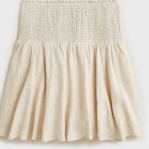 J Crew khaki smocked waist skirt with cotton lining